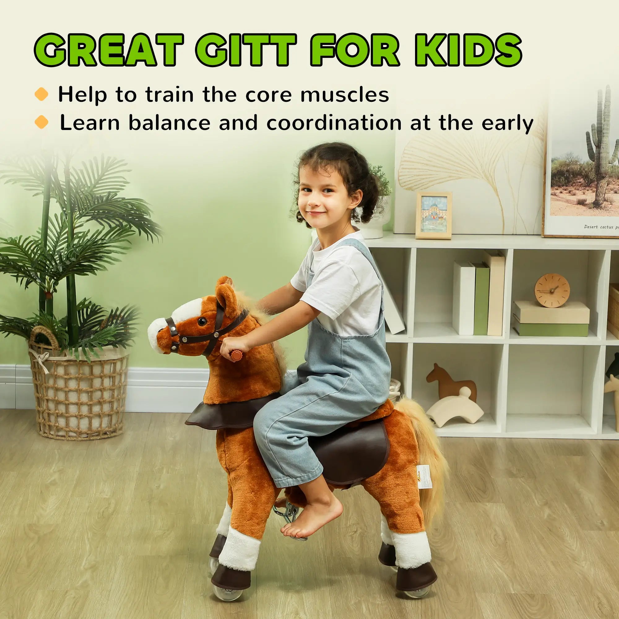 Soft horse riding toy for toddlers and young kids