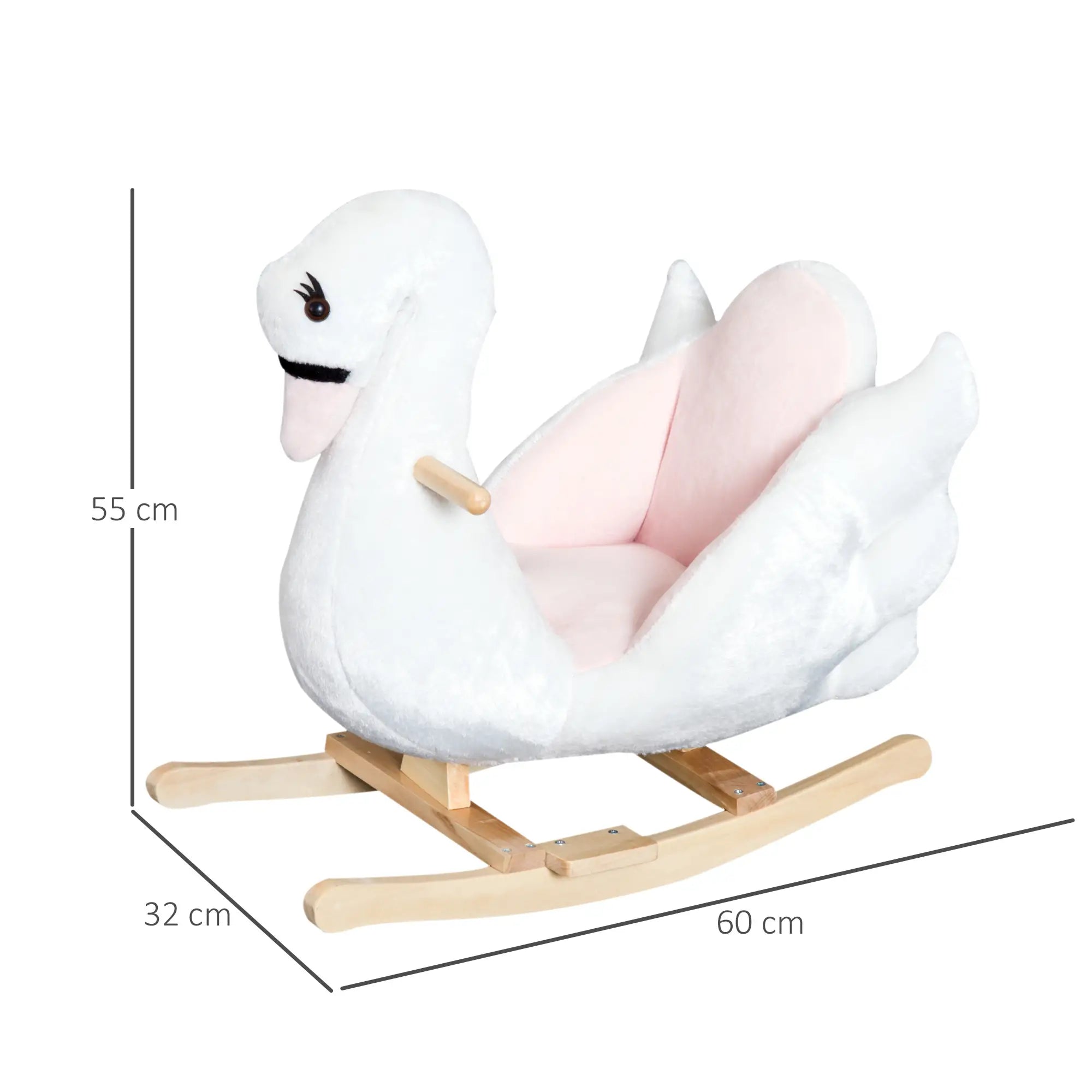 Soft and cozy swan rocker seat for young children