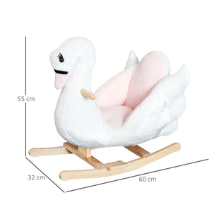 Soft and cozy swan rocker seat for young children