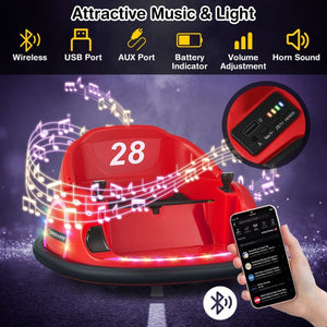 Spinning bumper ride-on vehicle for kids