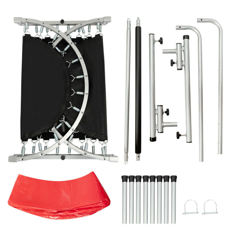 Spring trampoline for kids and adults with dual jumping area