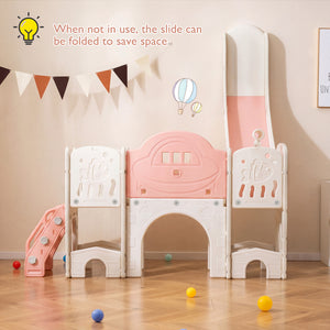 Stable indoor toddler slide set with triangular support design