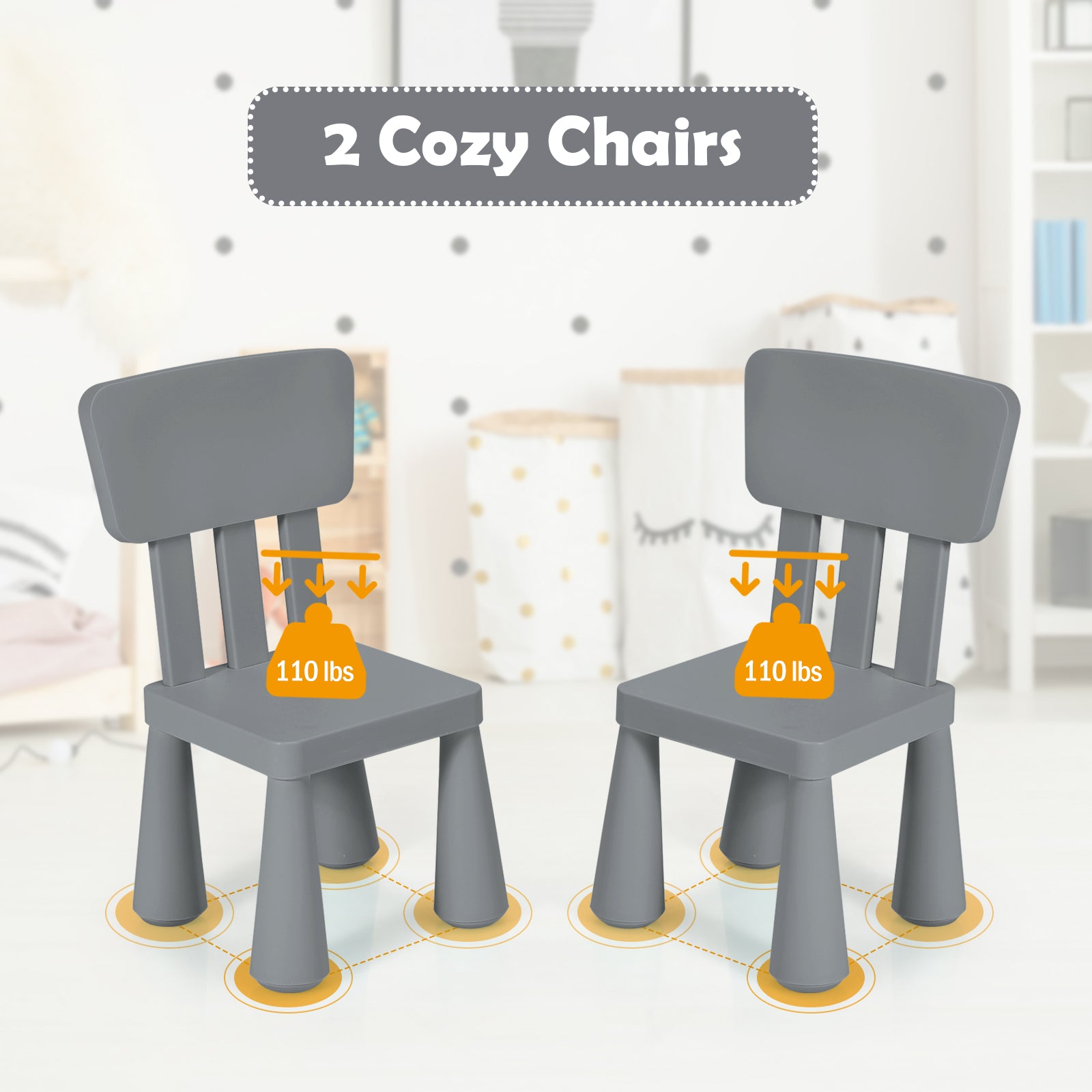 Sturdy kids table paired with supportive chairs for daily use