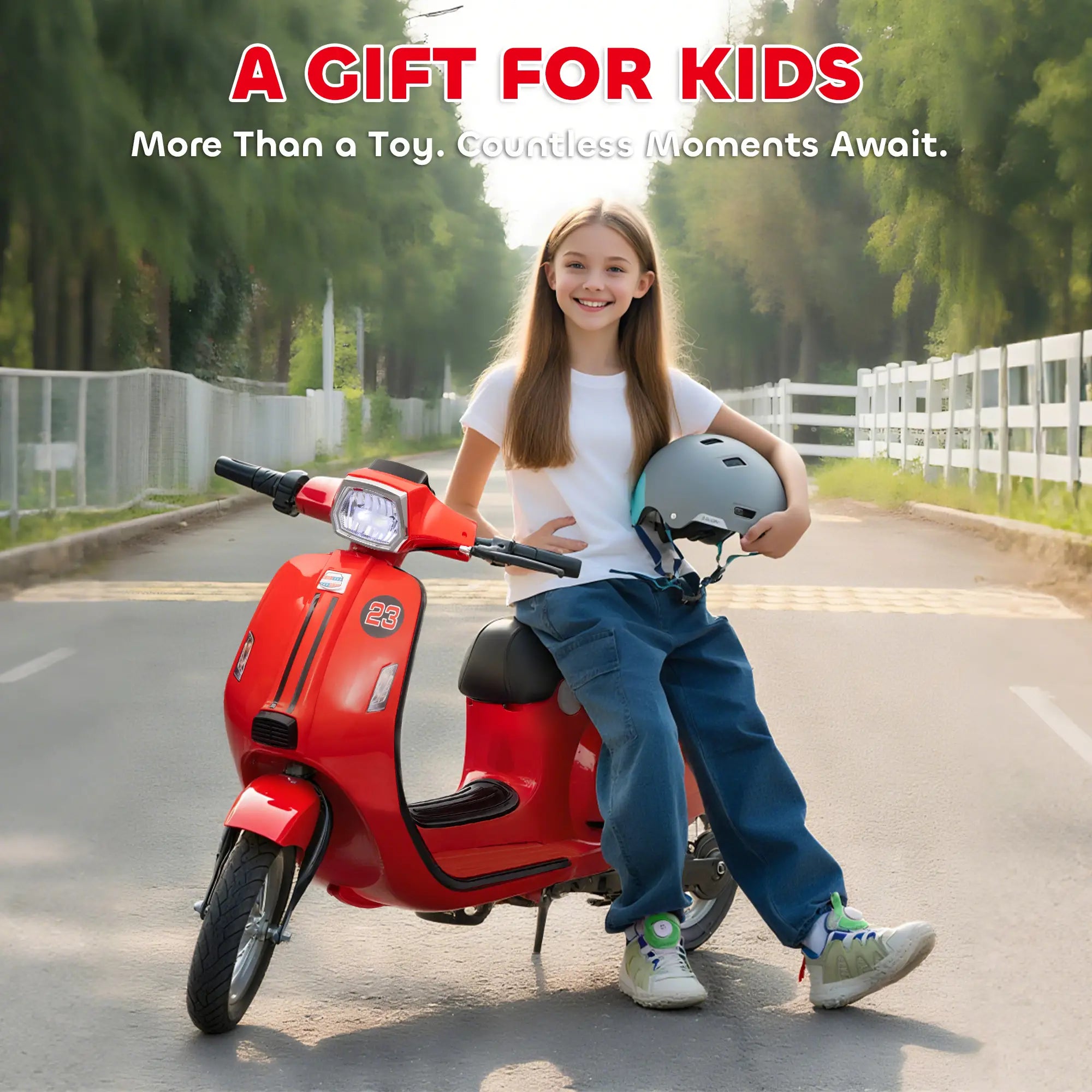Kids electric bike with 3 speed settings