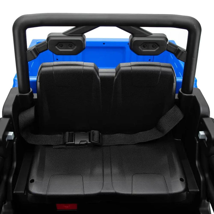 Dashboard and steering wheel of TOBBI 12V Electric Ride-On Dump UTV