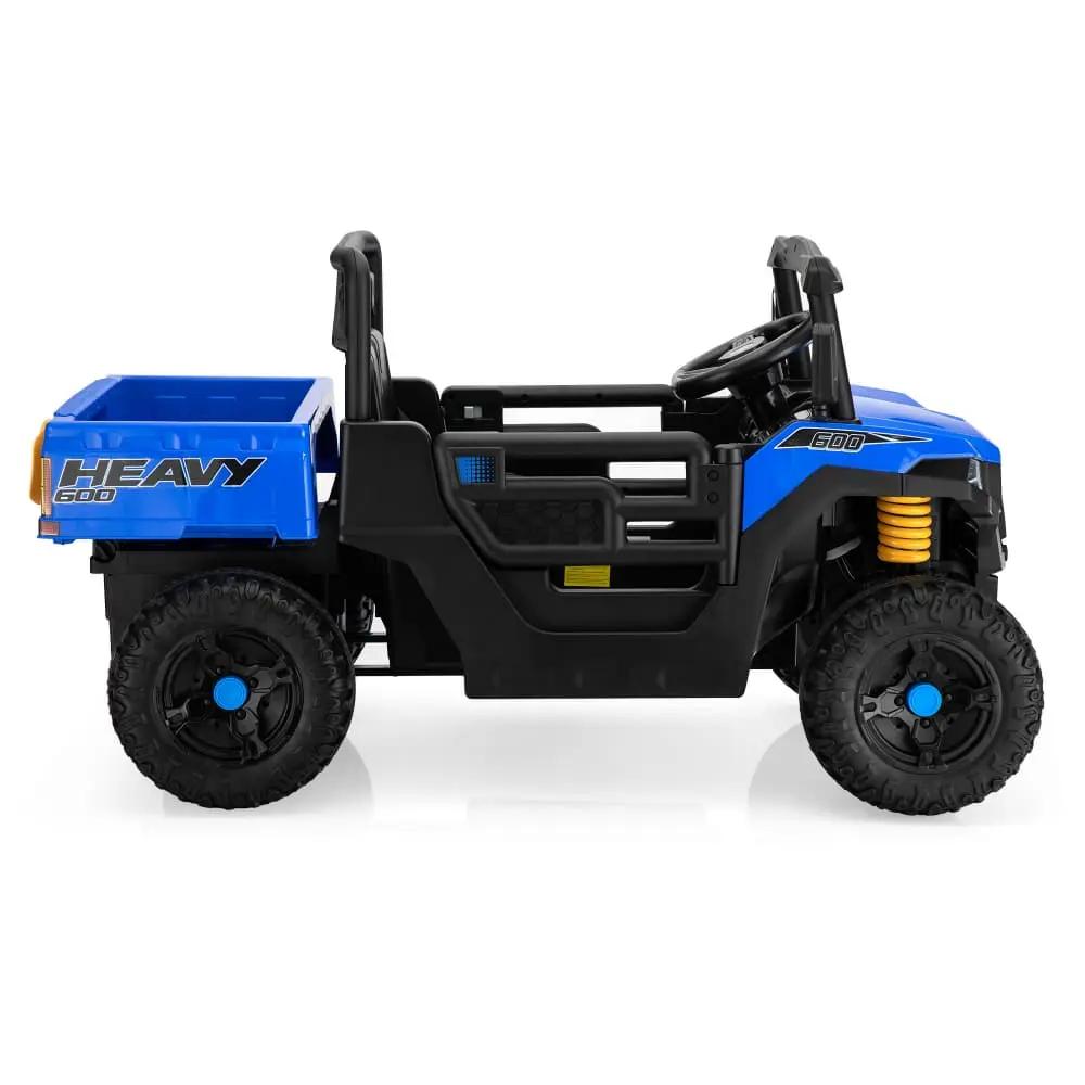 Side profile of TOBBI 12V Electric Kids Ride-On Dump UTV
