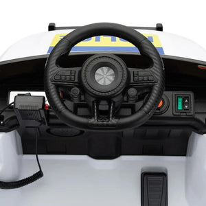 Dashboard and control buttons of TOBBI 6V Kids Ride-On Police Car