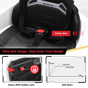 Dashboard and steering wheel view of white TOBBI ride-on