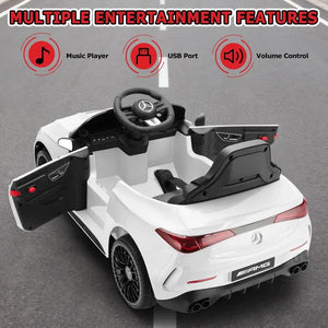 White TOBBI Mercedes-Benz CLE53 with double doors open