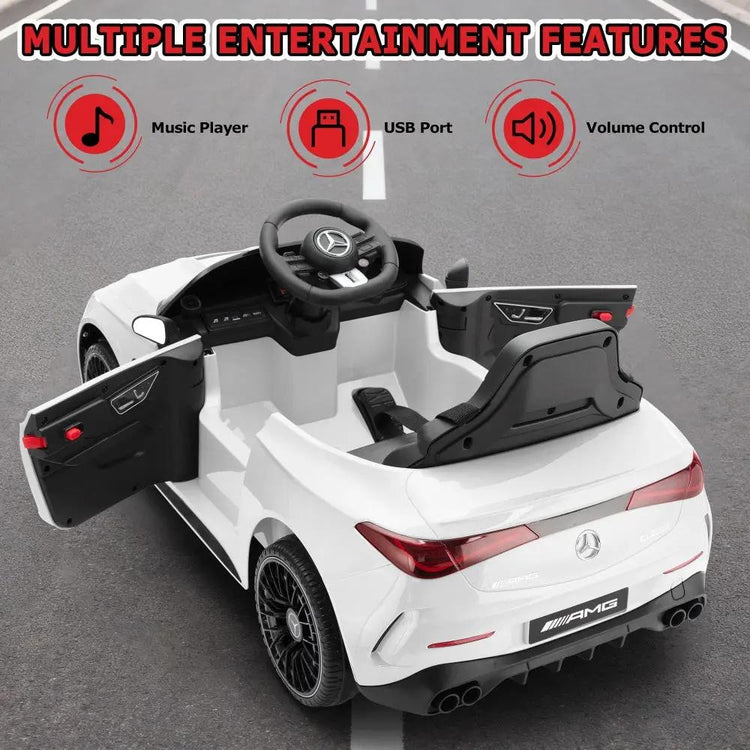 White TOBBI Mercedes-Benz CLE53 with double doors open