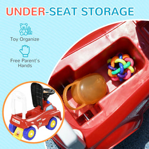 Side view of the toddler balance car showing the rear anti-roll plate.