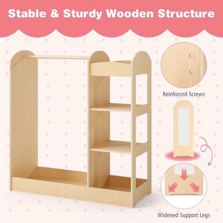Toddler dress-up storage wardrobe for playroom or bedroom