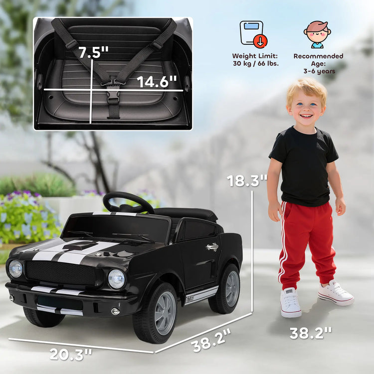 Toddler 12V electric ride-on car with steering wheel