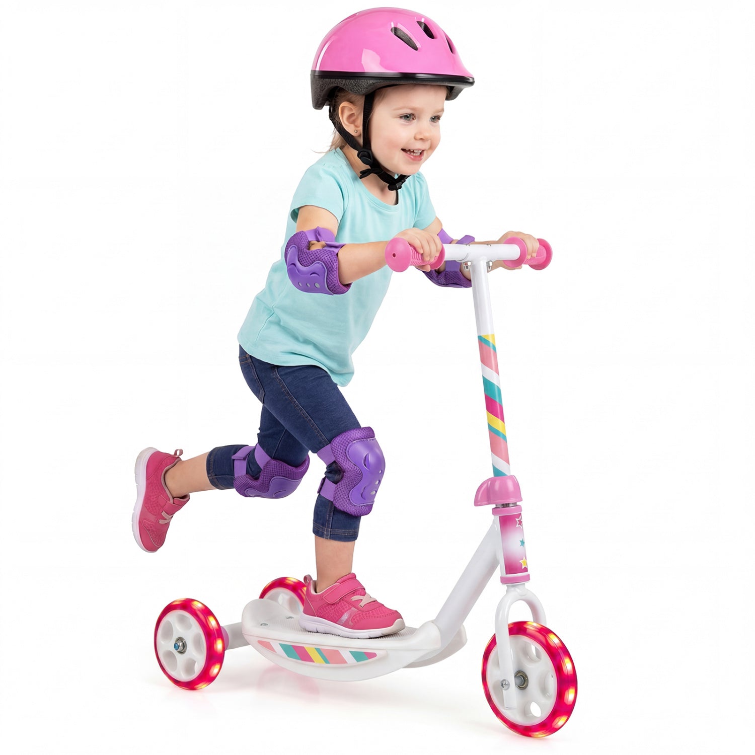 Toddler Kick Scooter with LED Light-Up Wheels