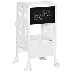 Toddler learning tower with safety rail