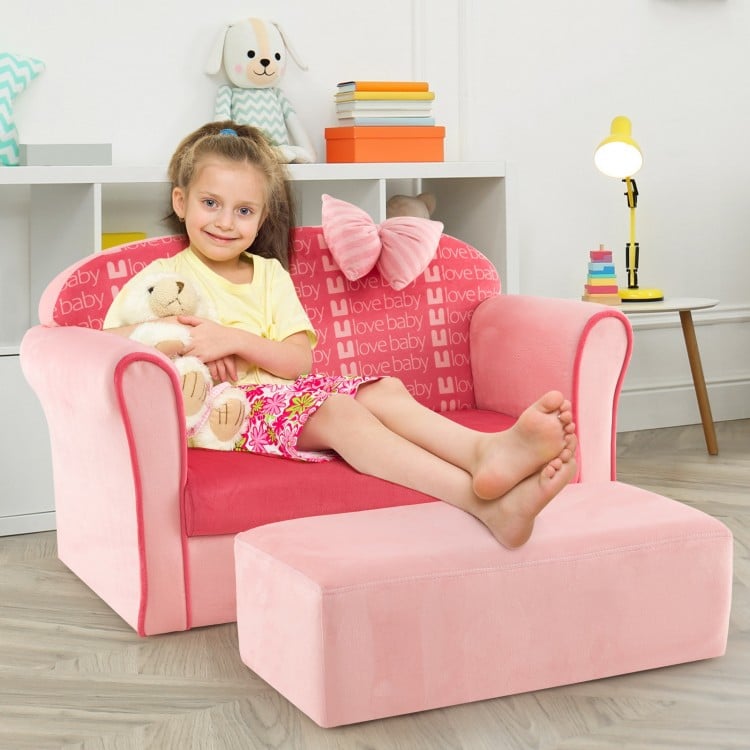 Toddler loveseat sofa with footrest