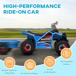 High-performance ride-on car with features highlighted on a scenic background