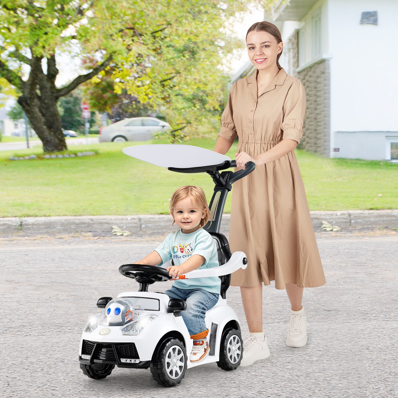 side profile of push ride on toy

