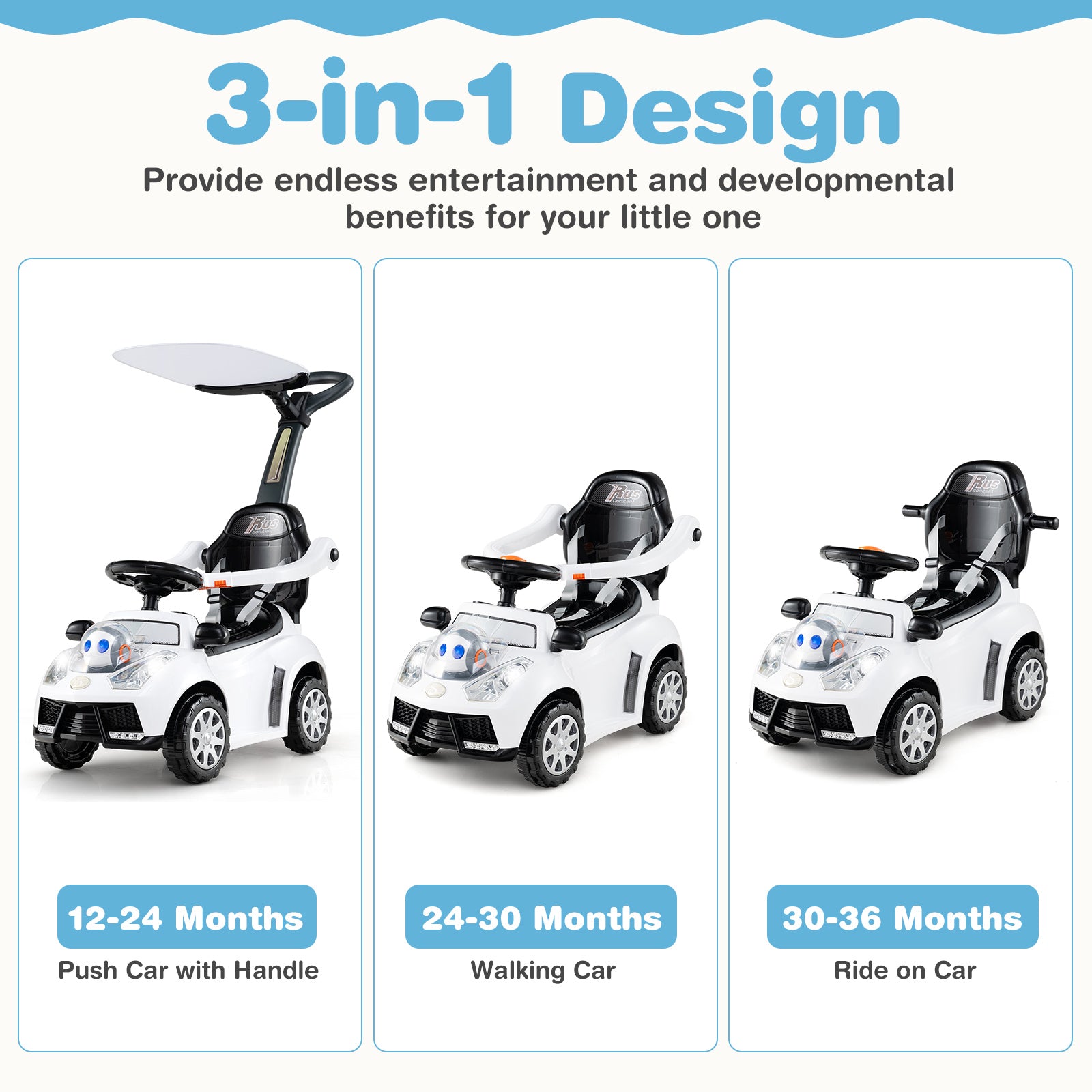 easy assembly toddler push car