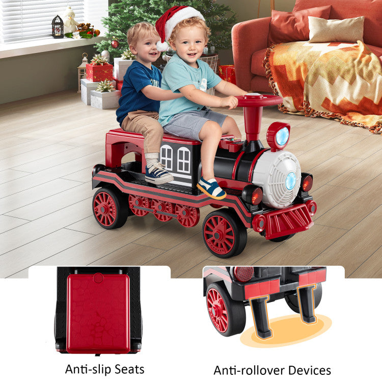 toddler ride on train toy with two seats
