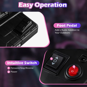 Control panel with foot pedal and switch for easy operation on a dark background
