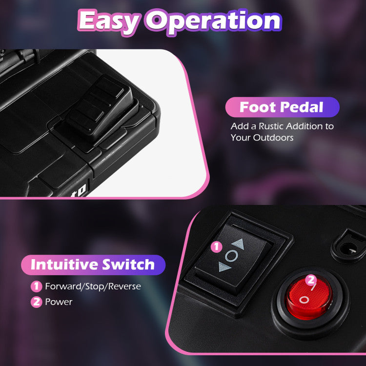Control panel with foot pedal and switch for easy operation on a dark background