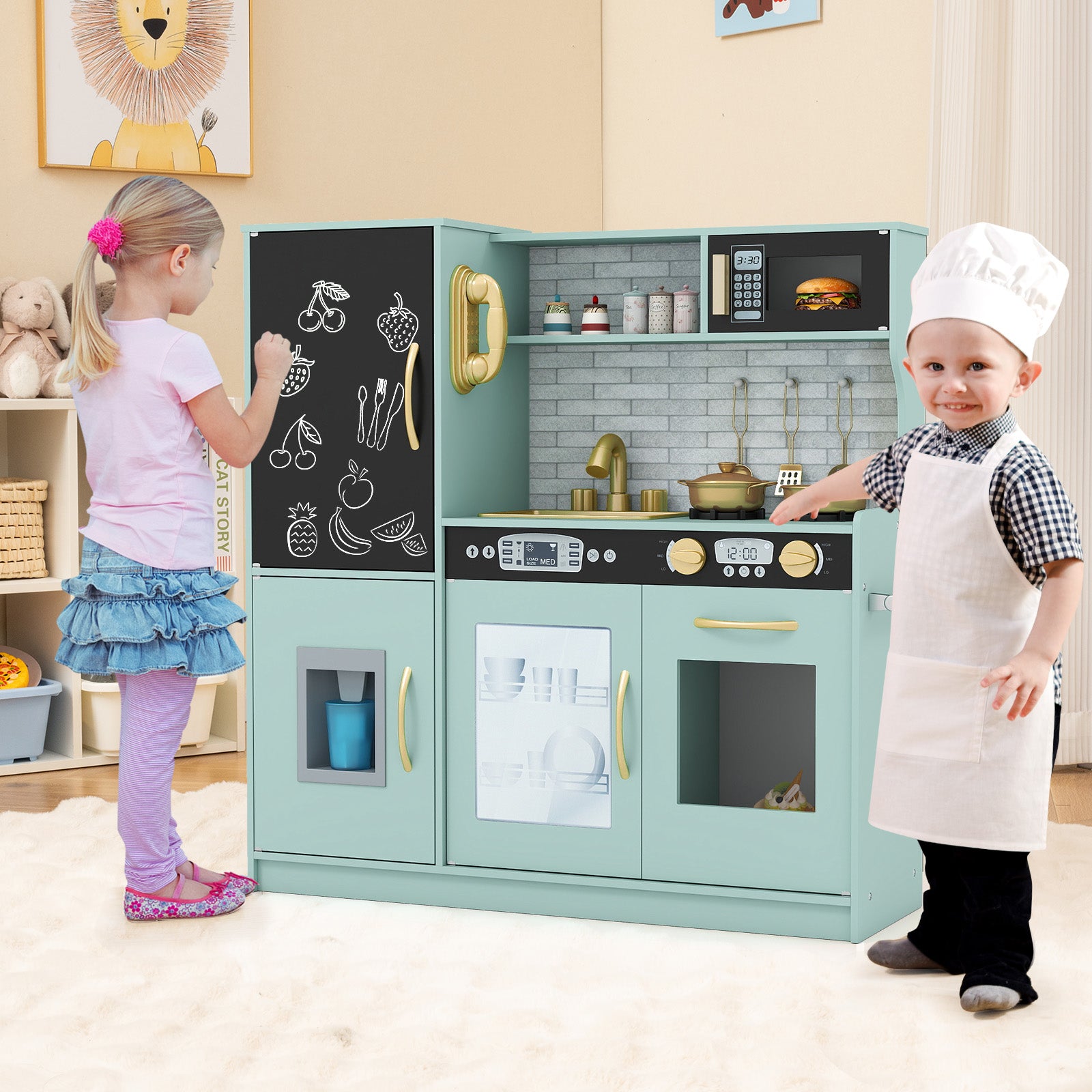 Role play kitchen toy promoting creativity and independent learning
