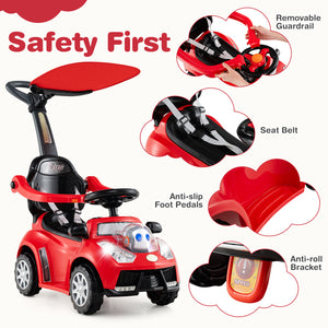 detailed closeup of toddler ride on features