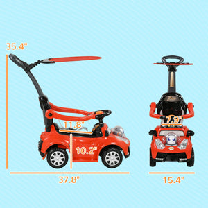 Toddler sliding car with safety guardrail for protection