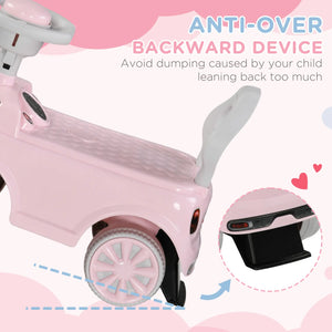 Toddler sliding car with comfortable supportive backrest