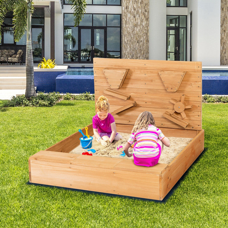  Toddler sandbox with liner and storage