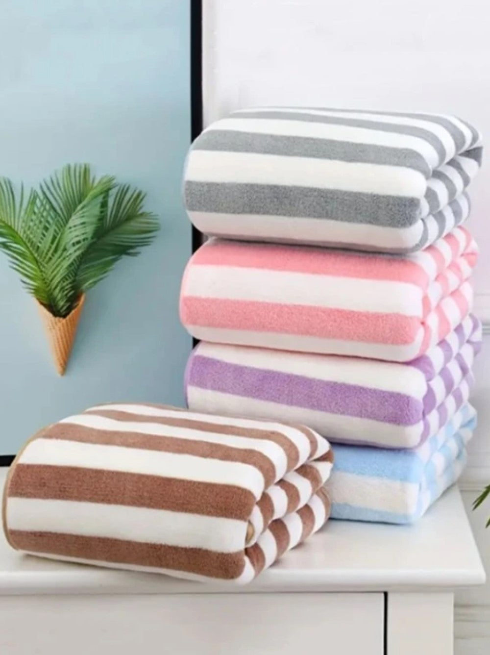 Household Quick-dry Absorbent Non-shedding Couple Bath Towel, 1Pcs