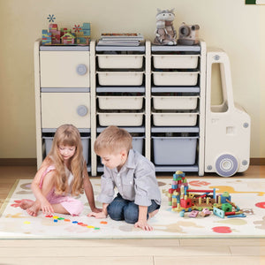 Kids toy organizer with spacious top display shelf