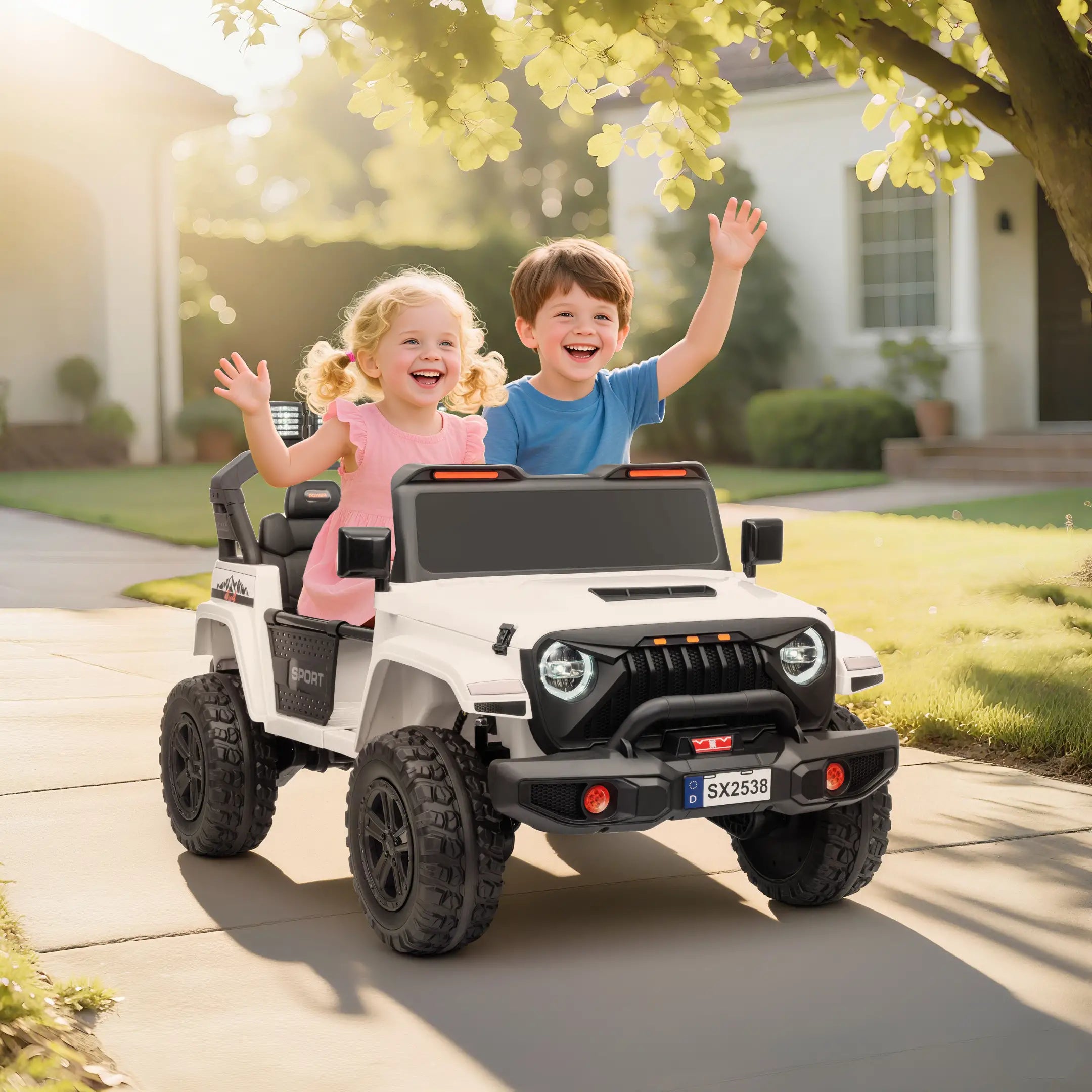 2-seater Qaba ride-on truck toy car for kids