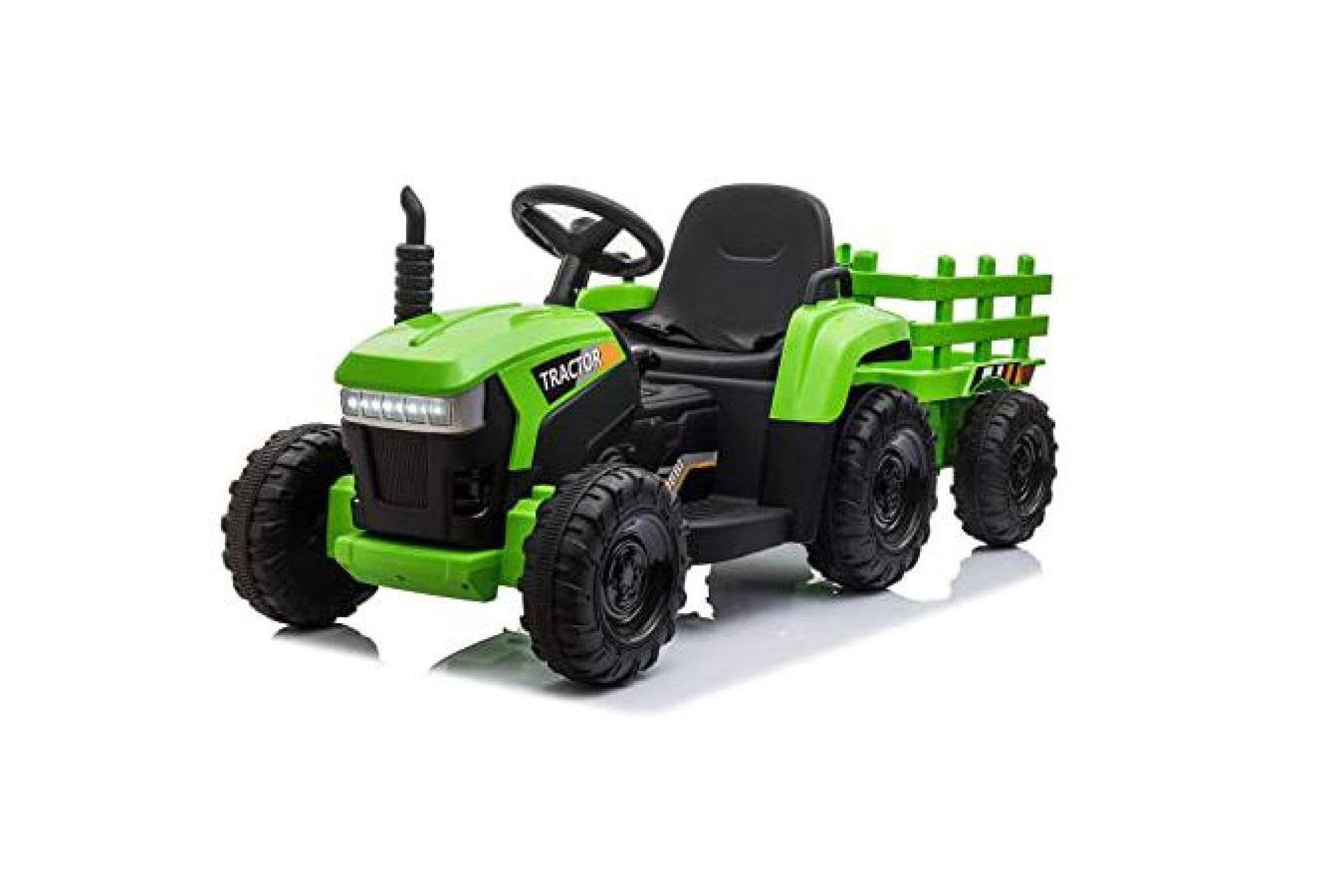 Tobbi 12V Battery Powered Toy Tractor with Trailer, Kids Electric Ride On Toy Car, Light Green