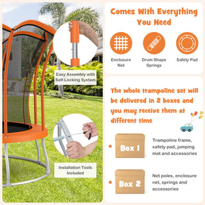 trampoline with bright flower colors