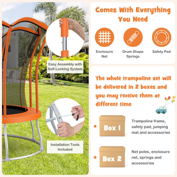 trampoline with bright flower colors