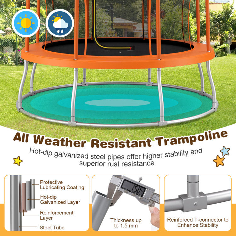 trampoline with double-sided zipper entrance