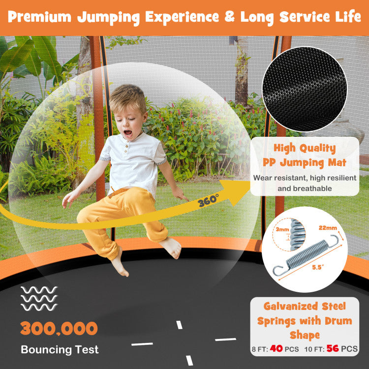 trampoline with double zipper entrance