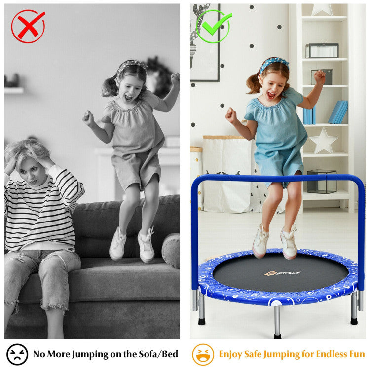 Trampoline folding feature for storage