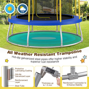 trampoline with thick safety padding around springs