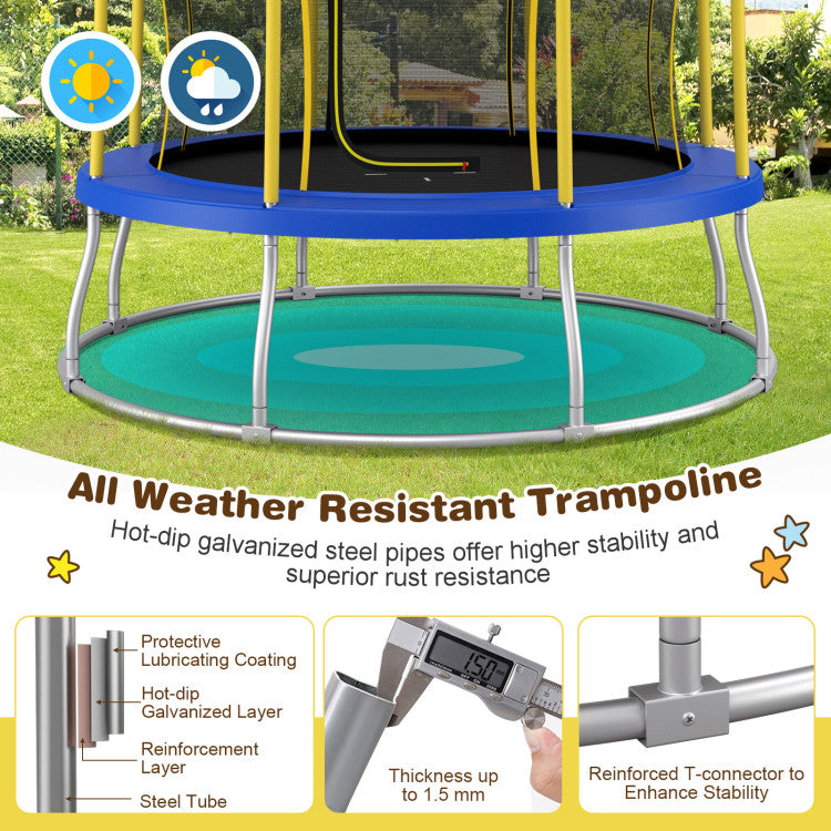 trampoline with thick safety padding around springs