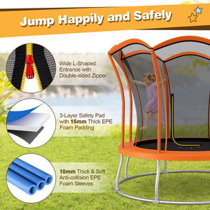 trampoline with thick spring cover for safety