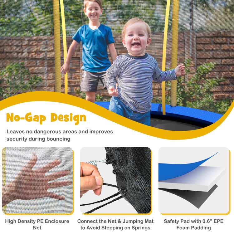 trampoline wide L-shaped entrance with zipper