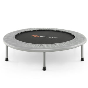 Trampoline with protective padded edge and cover