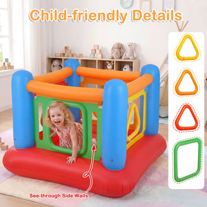 Bounce house featuring see-through side walls for supervision