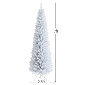 Elegant Artificial Christmas Pencil Tree with Convenient Folding Metal Stand