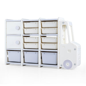 Truck-shaped kids toy storage organizer with removable storage bins