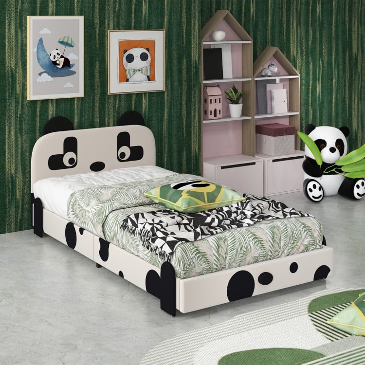 Twin kids bed with panda headboard