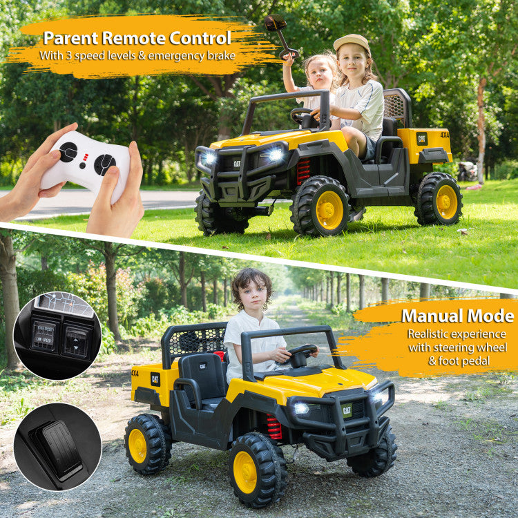 Two-seater electric dump truck for boys and girls ages 3-8